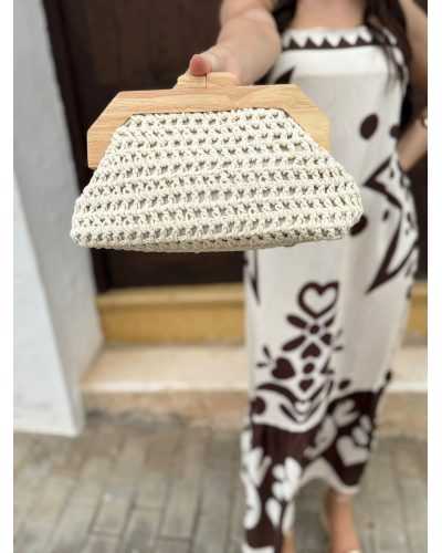 Bolso croché beige